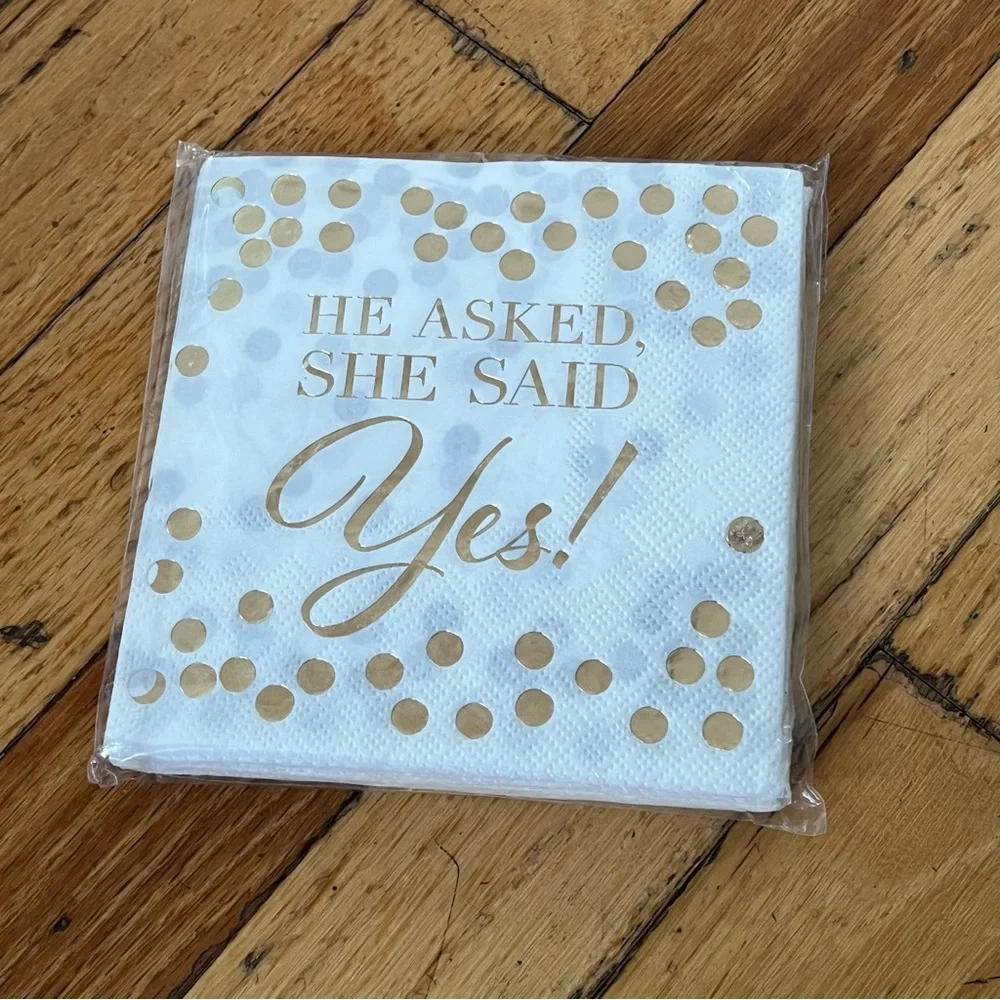 X16 He Asked She Said Yes - Napkins